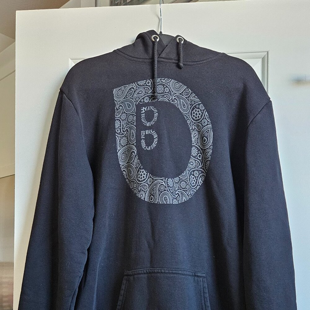 Hedonskate Heavy Dark Gray Hoodie with Paisley Logo, size XL